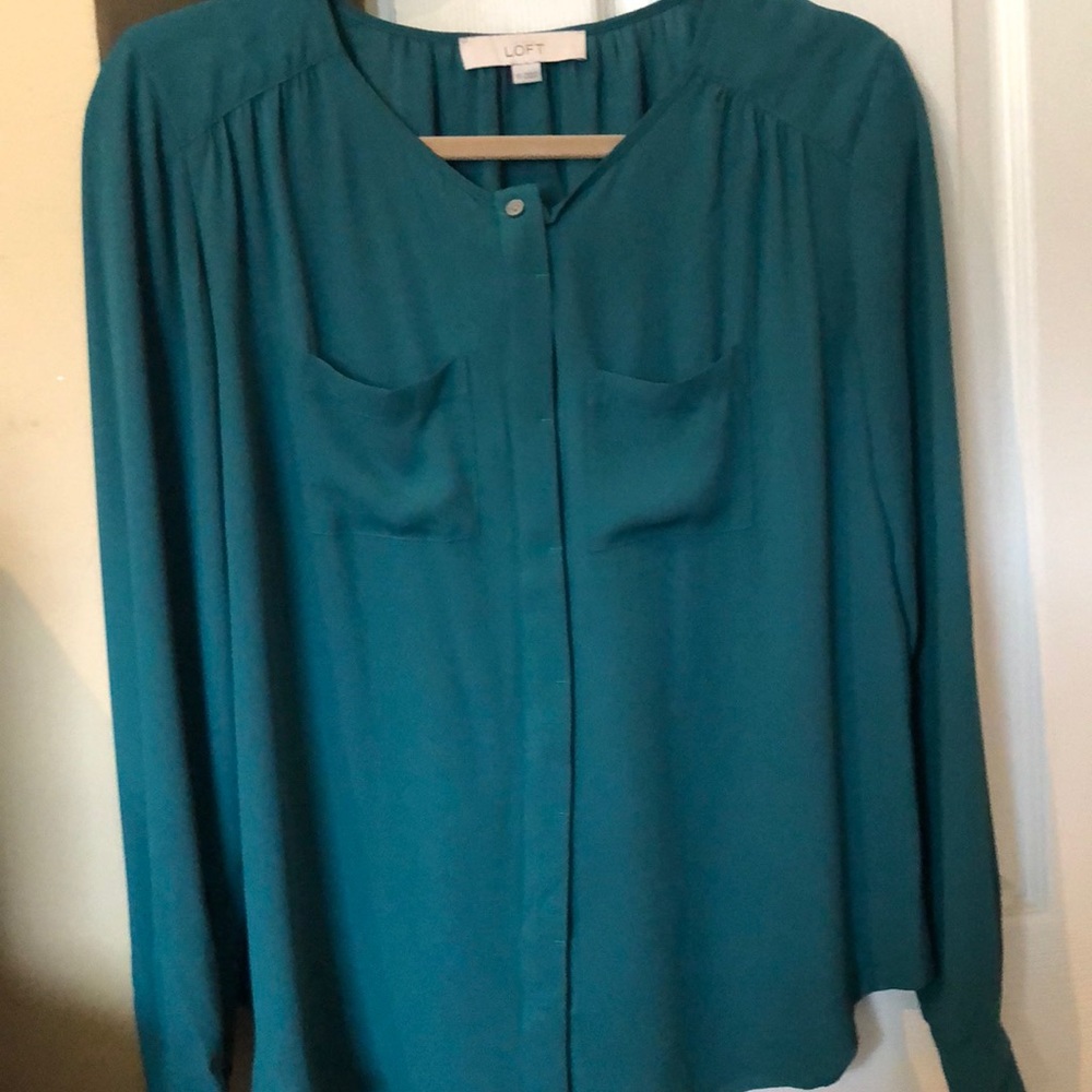 Loft green long sleeve blouse